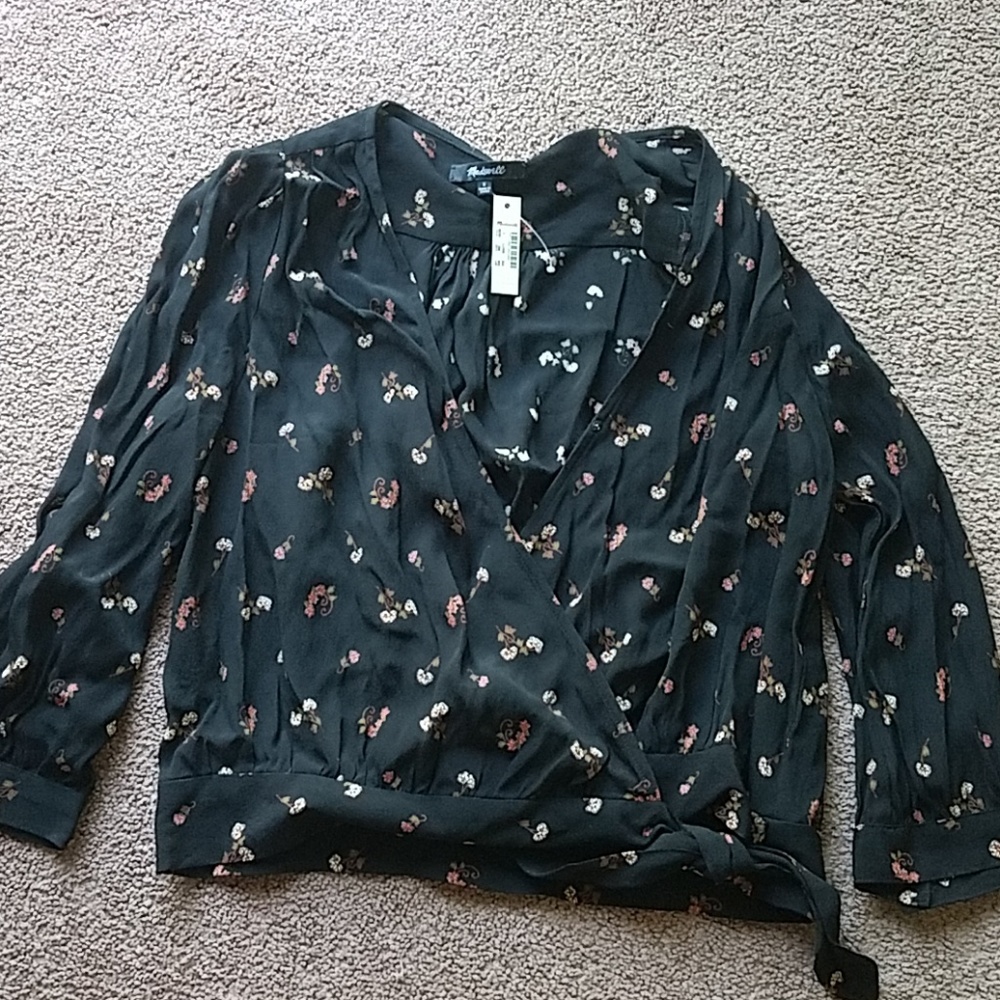 Madewell Wrap Top Flower Toss